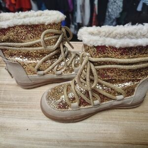 Gold Glitter Girl's Boots